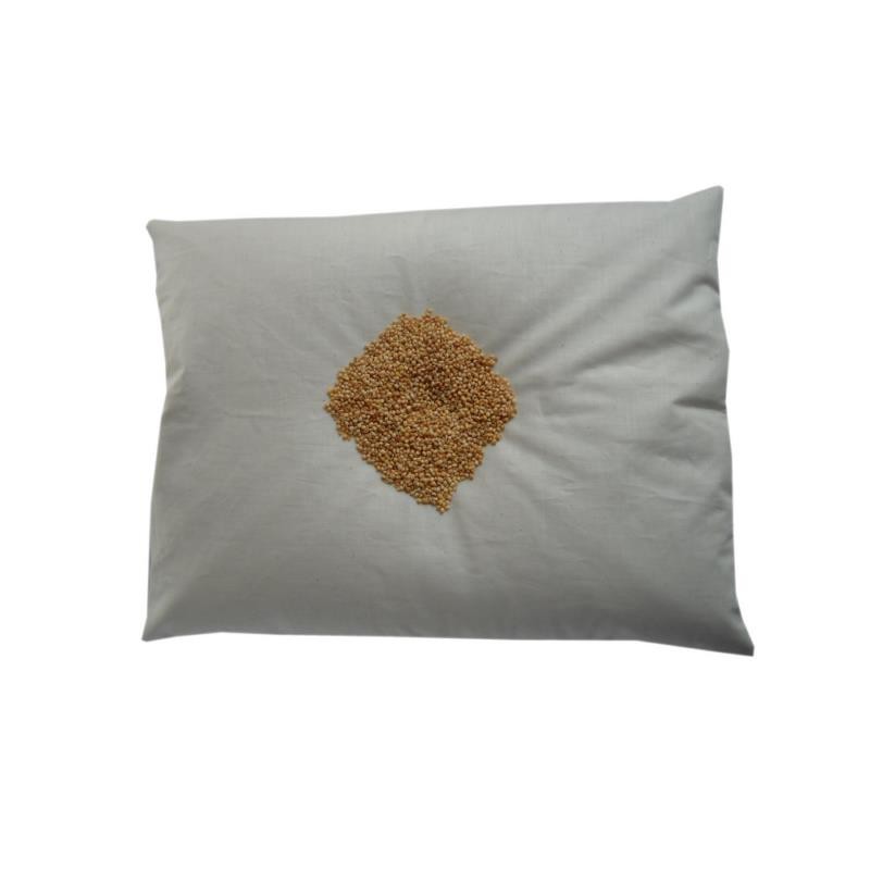 Oreiller Naturel Bio pour enfant ou voyage 30x40 cm, millet épeautre ou sarrasin