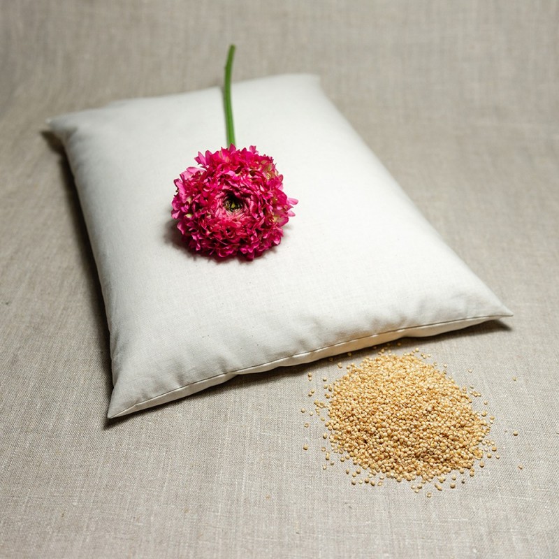 Oreiller Naturel en coton rempli de Millet biologique