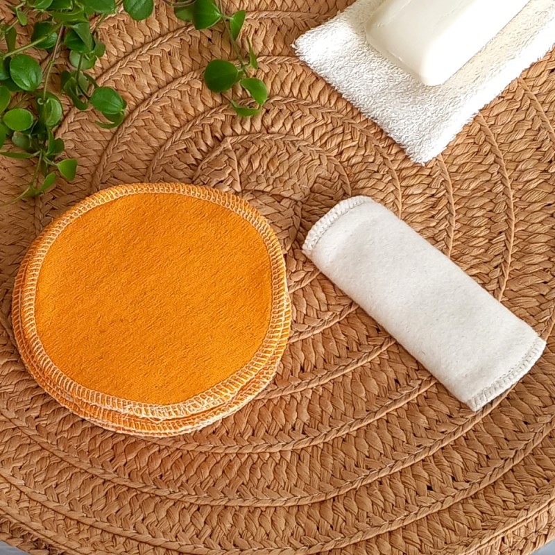 recharge eco 8 petites lingettes lavables rondes chanvre et coton bios