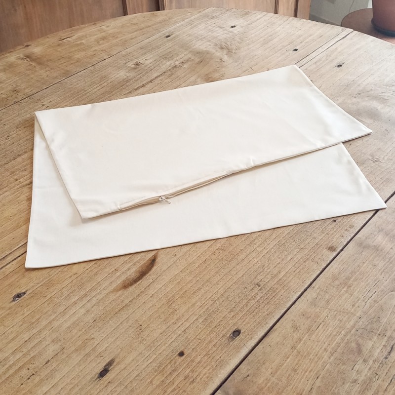 Housse zippée en coton bio pour oreiller à garnir