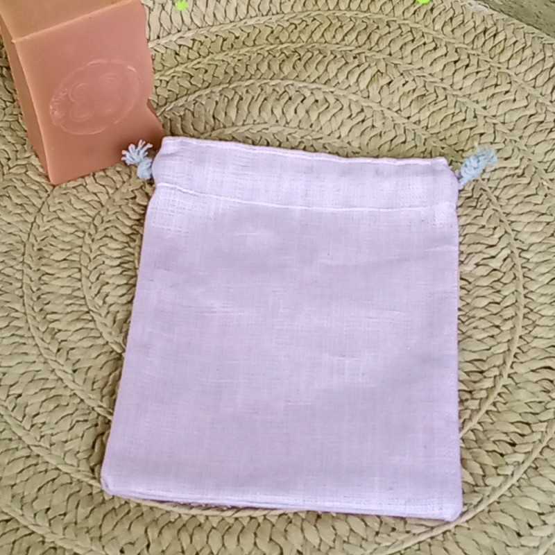 Pochette imperméable en lin pour masque ou savon