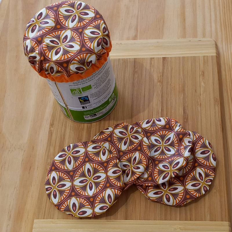 5 petits couvercles à pot en tissu zéro déchet
