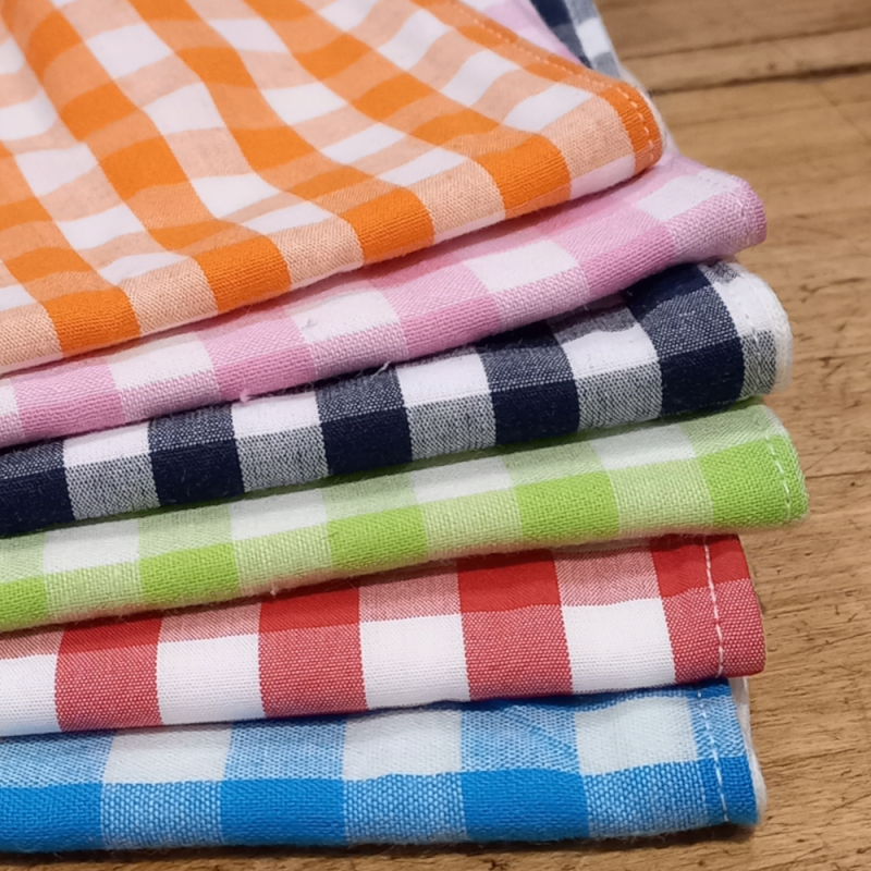 Serviette de cantine vichy élastiquée coton bio