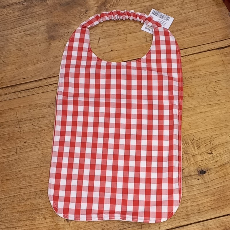 serviette de cantine élastiquée vichy rouge