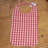 serviette de cantine élastiquée vichy rouge