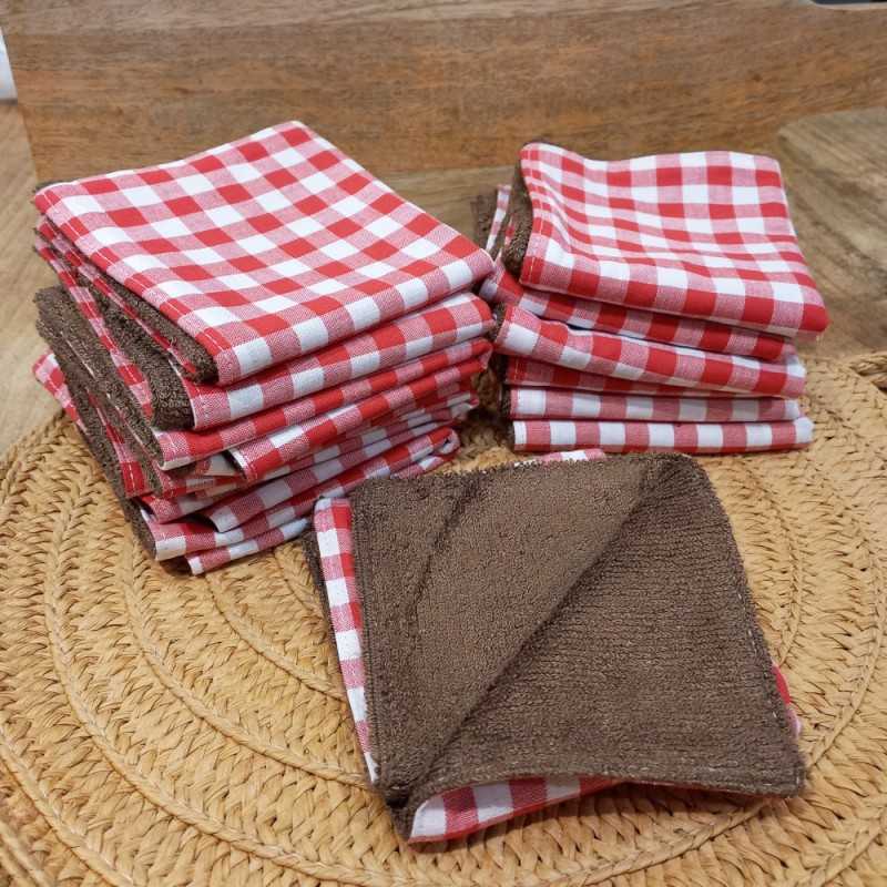 Grand lot fin de serie essuie tout lavable bambou et vichy