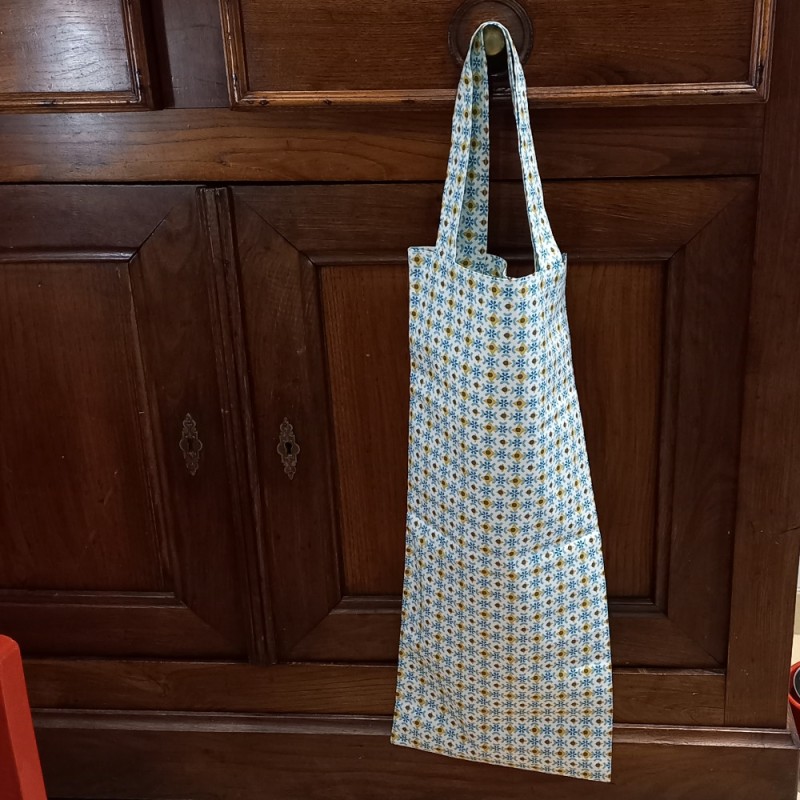 Sac à pain long en coton bleu