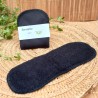 Serviette hygiénique lavable noire en bambou pour le jour