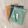 Pochette imperméable en lin pour produits de toilette
