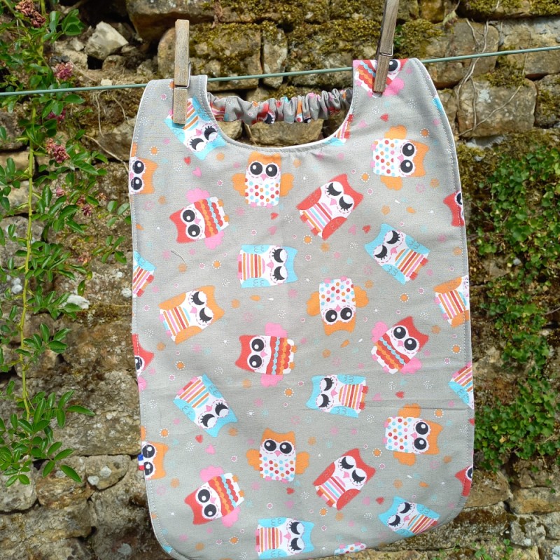 serviette de cantine élastiquée hiboux