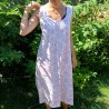Tablier Japonais drap fleuri rose